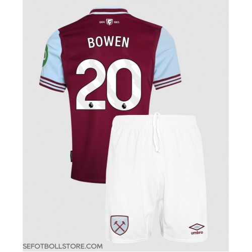 West Ham United Jarrod Bowen #20 Replika babykläder Hemmaställ Barn 2024-25 Kortärmad (+ korta byxor)